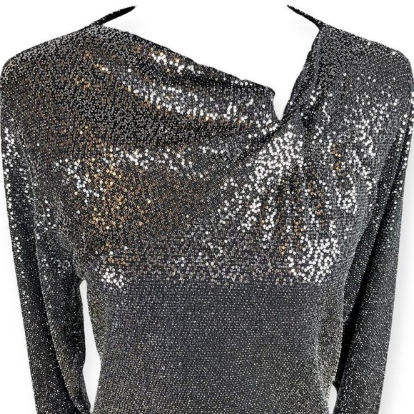 Zara Knotted Black Sequence Blouse - Picture 5 of 9